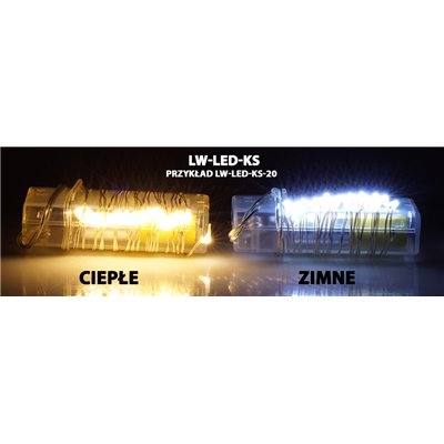 Lampki wewnętrzne LED Krople Światła LW-LED-KS-10 diody na druciku, lampki na baterie