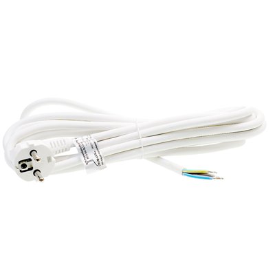 (B) Przewód przyłączeniowy kabel z wtyczką PP/3-5m 3x1,0 biały przyłącze