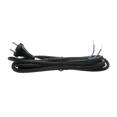 (E) Przewód przyłączeniowy kabel z wtyczką GUMA PPG/2-3m 2x1,0 czarny przyłącze