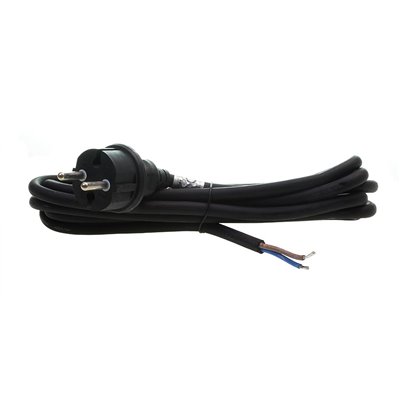 (G) Przewód przyłączeniowy kabel z wtyczką GUMA PPG/2-3m 2x1,5 czarny przyłącze