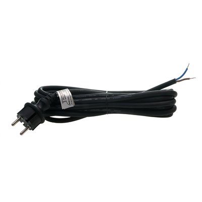 (H) Przewód przyłączeniowy kabel z wtyczką GUMA PPG/2-5m 2x1,5 czarny przyłącze