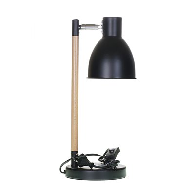 Lampka biurkowa stojąca HD1707 E27 czarna stołowa loft na biurko