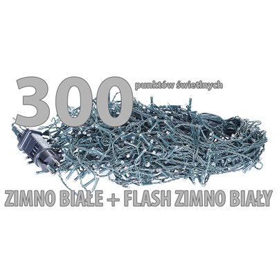 Lampki zewnętrzne sople LZS-ECO-LED-FLASH-300 z flashem zimne