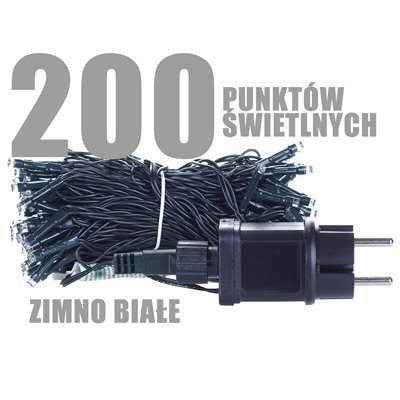 Lampki zewnętrzne 200 sznur LZ-ECO-LED-200 zimne