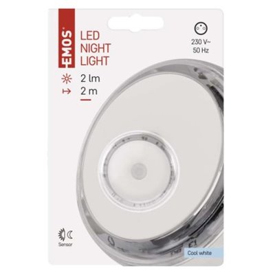 Lampka nocna LED do gniazdka 230V z czujnikiem, 3× LED