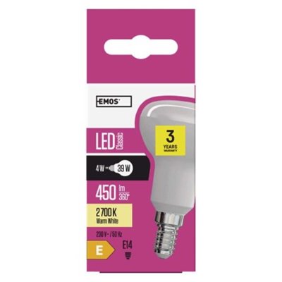 Żarówka LED Classic R50 / E14 / 4 W (39 W) / 450 lm / ciepła biel