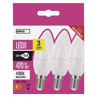 Żarówka LED Classic świeczka / E14 / 5 W (40 W) / 470 lm / neutralna biel