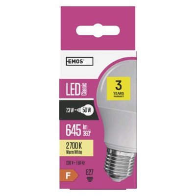 Żarówka LED Classic A60 / E27 / 7,3 W (50 W) / 645 lm / ciepła biel