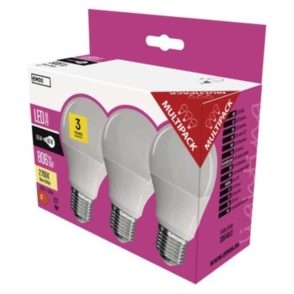 Żarówka LED Classic A60 / E27 / 8,5 W (60 W) / 806 lm / ciepła biel