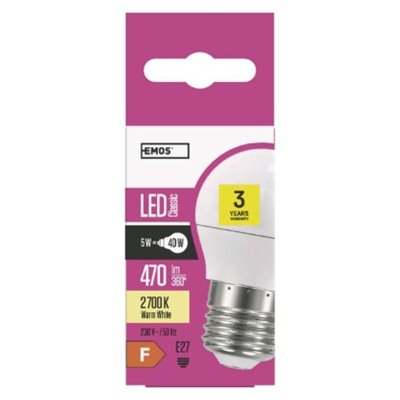 Żarówka LED Classic Mini Globe / E27 / 5 W (40 W) / 470 lm / ciepła biel