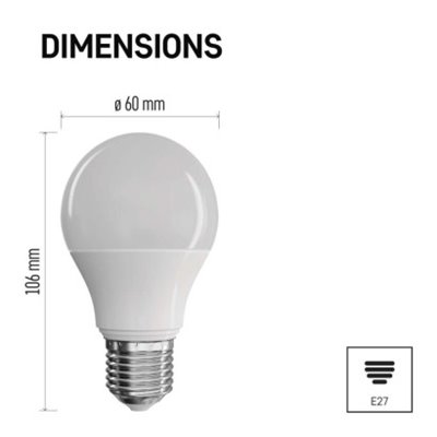 Żarówka LED Classic A60 / E27 / 8,5 W (60 W) / 806 lm / neutralna biel