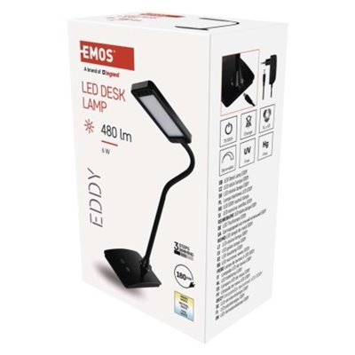 Lampa biurkowa LED EDDY czarna, WW/NW/CW