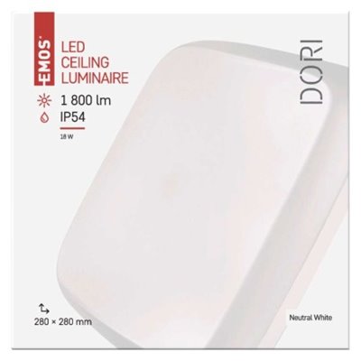 Oprawa LED kwadratowa DORI 18W IP54 neutralna biel