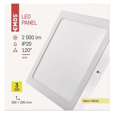 Oprawa LED kwadratowa 24W IP20 ciepła biel