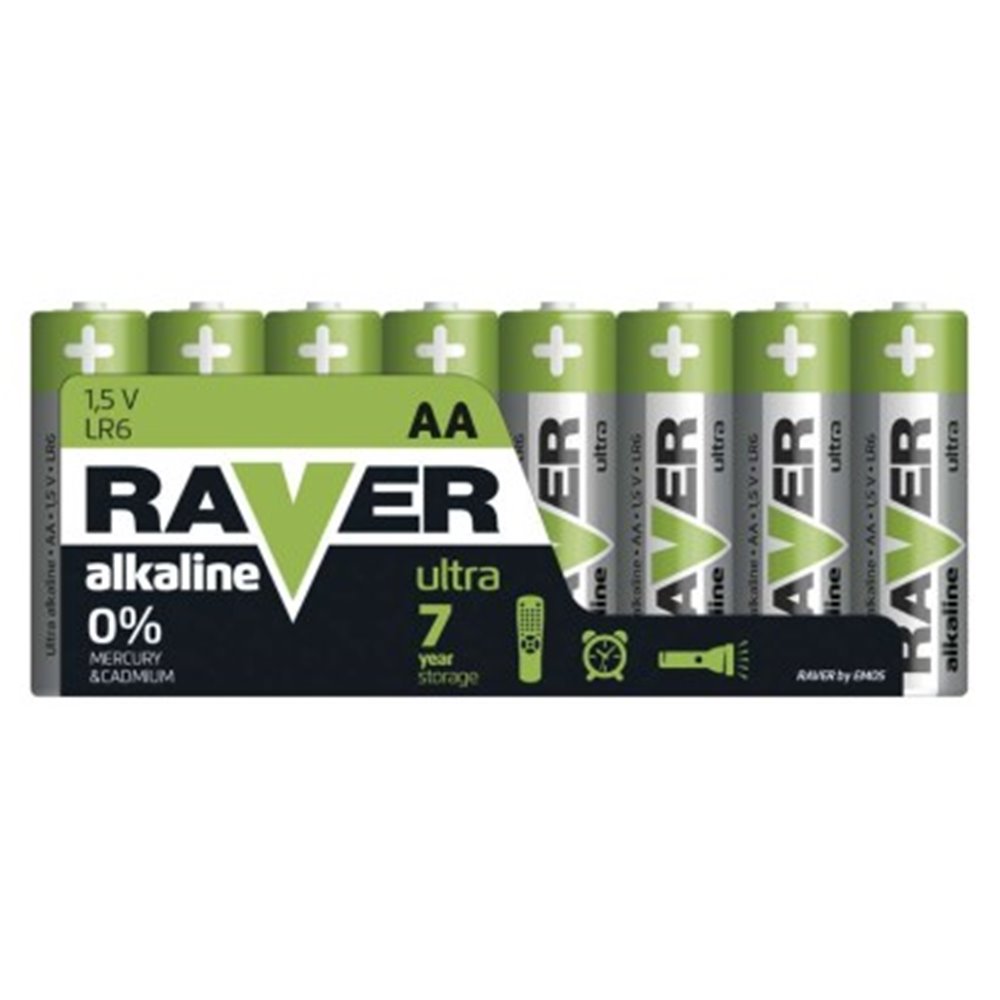 Bateria alkaliczna Raver Ultra Alkaline AA (LR6) folia 8