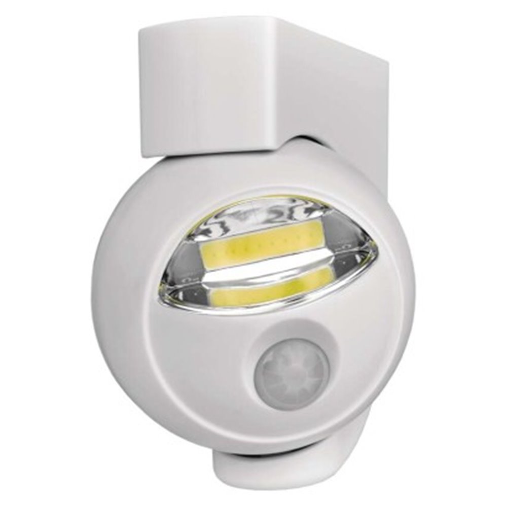 Lampka nocna 3W COB LED 3× AA, 90lm, czujnik PIR,  biała