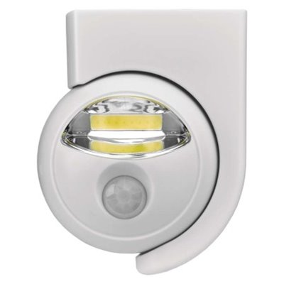 Lampka nocna 3W COB LED 3× AA, 90lm, czujnik PIR,  biała