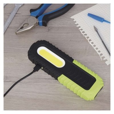 Lampa warsztat. LED 5W COB +3W LED, 400lm, 2000mAh ładowalna