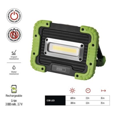 Naświetlacz LED 5W COB, 600lm powerbank 3000 mAh ładowalny