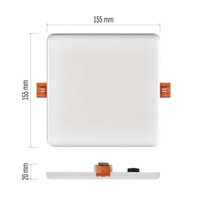 Panel LED VIXXO wpuszczany kwadratowy 13,5 W IP65 neutralna biel