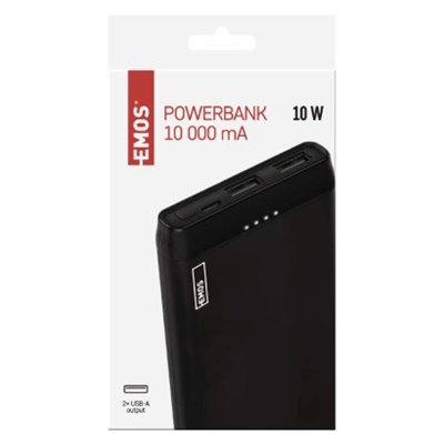 Powerbank EMOS ALPHA 10S, 10000 mAh, 10 W, czarny