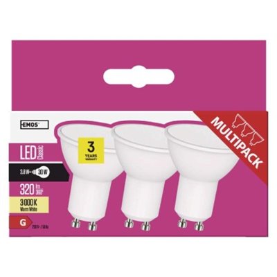 Żarówka LED Classic MR16 / GU10 / 3,8 W (30 W) / 320 lm / ciepła biel