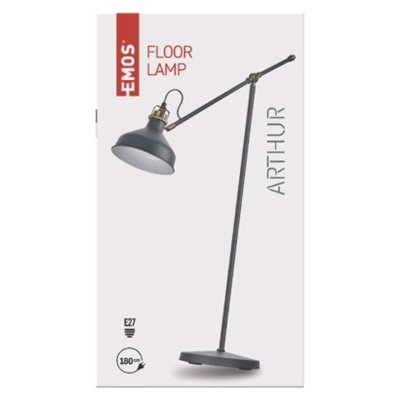 Lampa podłogowa E27 ARTHUR 150 cm ciemno szary