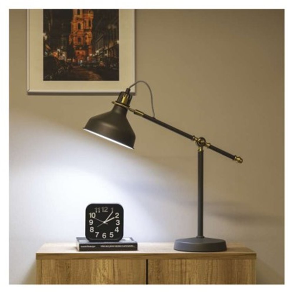 Lampa biurkowa E27 HARRY 56 cm ciemno szary