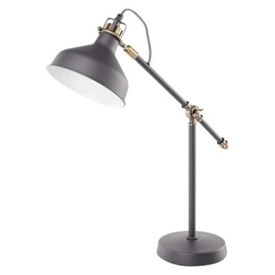 Lampa biurkowa E27 HARRY 56 cm ciemno szary