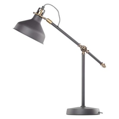 Lampa biurkowa E27 HARRY 56 cm ciemno szary