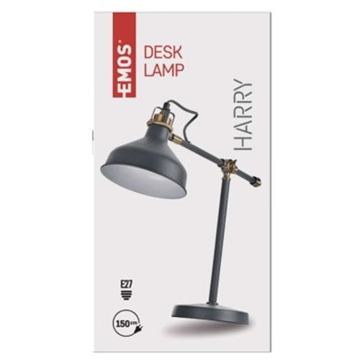 Lampa biurkowa E27 HARRY 56 cm ciemno szary