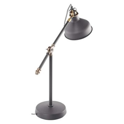 Lampa biurkowa E27 HARRY 56 cm ciemno szary