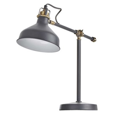 Lampa biurkowa E27 HARRY 56 cm ciemno szary