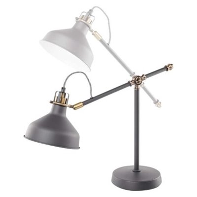 Lampa biurkowa E27 HARRY 56 cm ciemno szary