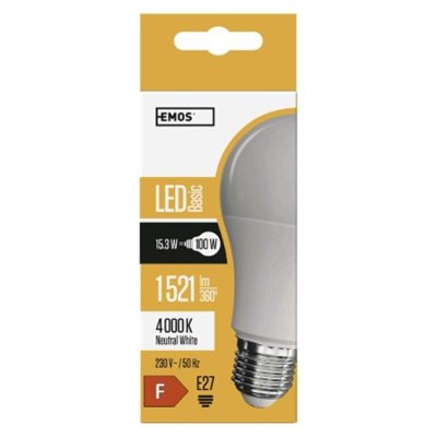 Żarówka LED Basic A60 / E27 / 15,3 W (100 W) / 1 521 lm / neutralna biel