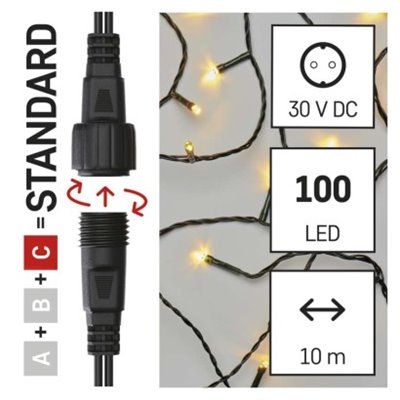 Oświetlenie łączone Standard - łańcuch 50 LED 5m ciepła biel, IP44