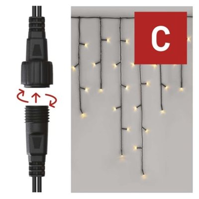 Oświetlenie łączone Standard- sople 100 LED 2,5 m ciepła biel, IP44