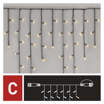 Oświetlenie łączone Standard- sople 100 LED 2,5 m ciepła biel, IP44