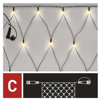 Oświetlenie łączone Standard- siatka 160 LED 1,5x2 m ciepła biel, IP44