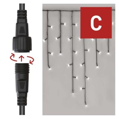 Oświetlenie łączone Standard - sople 100 LED 2,5 m zimna biel, IP44