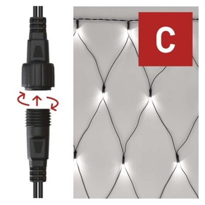 Oświetlenie łączone Standard - siatka 160 LED 1,5x2 m zimna biel, IP44