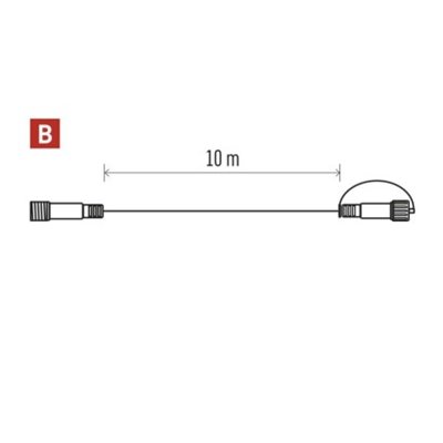 Oświetlenie łączone Standard - przedłużacz 10m, czarny IP44