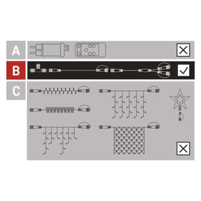 Oświetlenie łączone Standard - przedłużacz 10m, czarny IP44