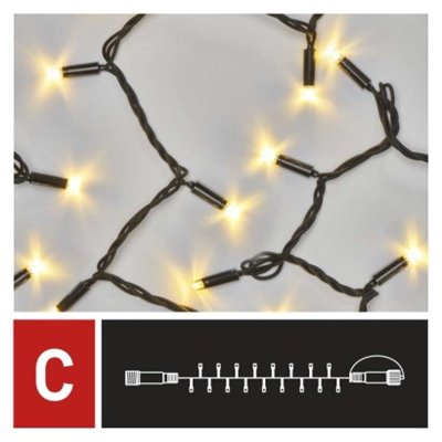 Oświetlenie łączone Profi - łańcuch 100 LED 10m ciepła biel, czarny przewód, IP44