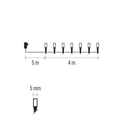 Lampki choinkowe Classic 40 LED 4m ciepła biel, zielony przewód, IP44, timer