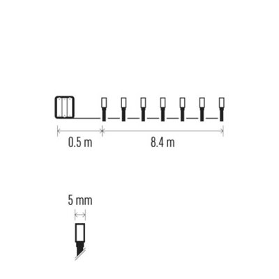 Lampki choinkowe Classic 120 LED 8,4m 3x AA, ciepła biel, czarny, IP44, timer