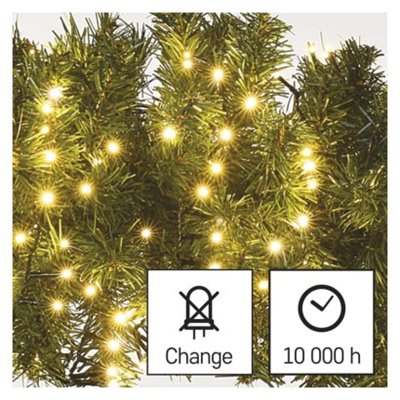 Lampki choinkowe LED Classic Cluster, jeżyk, 400 LED 8m, ciepła biel, czarny, IP44, timer