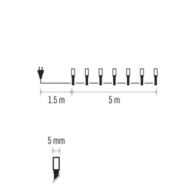 Lampki choinkowe Classic 100 LED 5m ciepła biel, zielony przewód, IP20