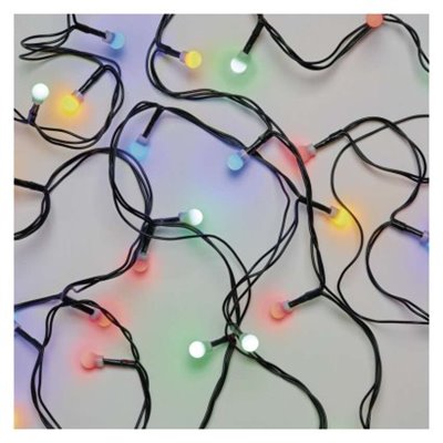 Lampki choinkowe 200 LED cherry 20m multikolor, zielony przewód, 8 programów, IP44