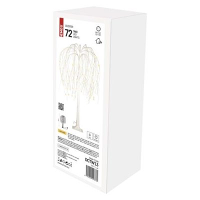 Dekoracje - 72 LED, drzewko 120 cm, ciepła biel, IP44, timer